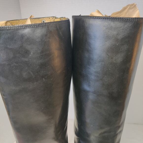 Frye Melissa Black Smooth Leather Knee High Button Back Zip Riding Boots 8 - Picture 14 of 15